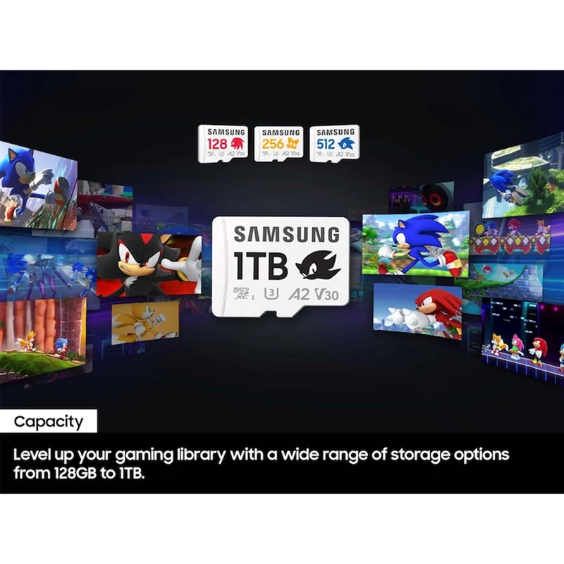 Samsung Pro Plus Sonic The Hedgehog UHS-I 180MB/s Read microSDXC Card with Adapter (256GB, 512GB, 1TB)