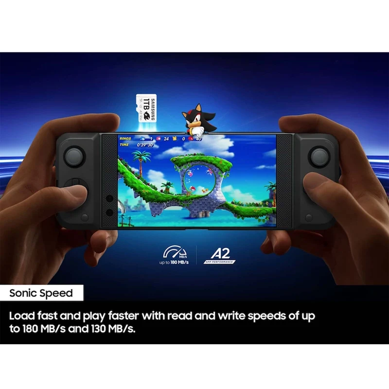 Samsung Pro Plus Sonic The Hedgehog UHS-I 180MB/s Read microSDXC Card with Adapter (256GB, 512GB, 1TB)