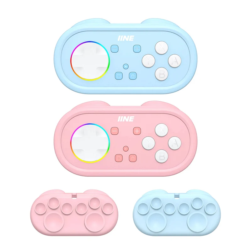 IINE Wireless Mini Controller with Suction Cup Cover (Pink, Blue)
