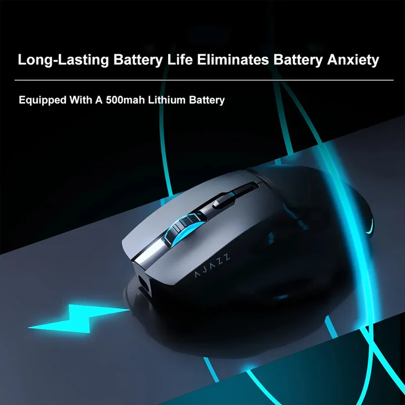 Ajazz AJ039 Tri-Mode Gaming Mouse (Black, Red/White)