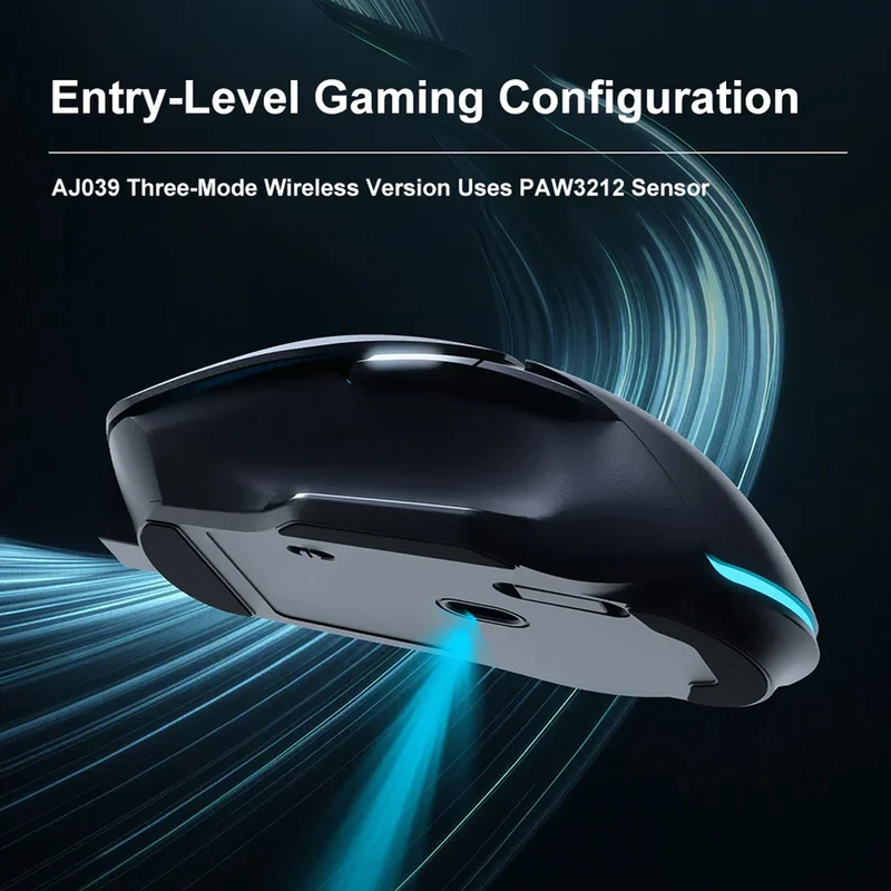 Ajazz AJ039 Tri-Mode Gaming Mouse (Black, Red/White)