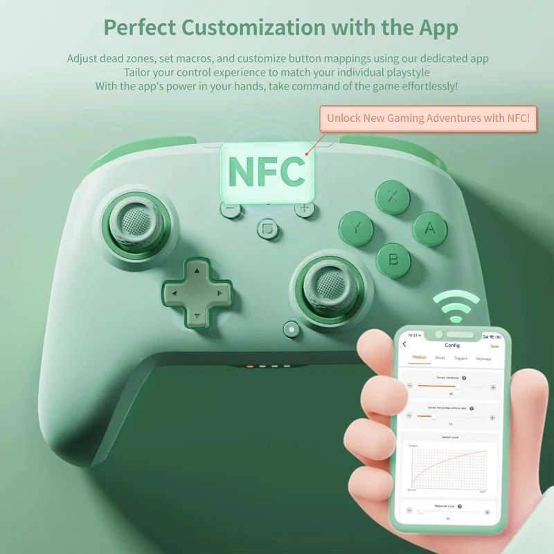 Bigbig Won Choco Wireless Gaming Controller for Switch / Win 10&11 / Android / iOS (Pink, Grey, Blue, Green)