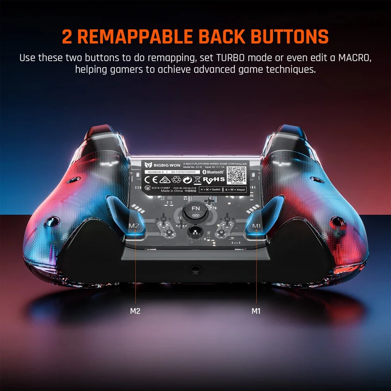 Bigbig Won Rainbow S Wired Gaming Controller For Win 10&11 / Switch