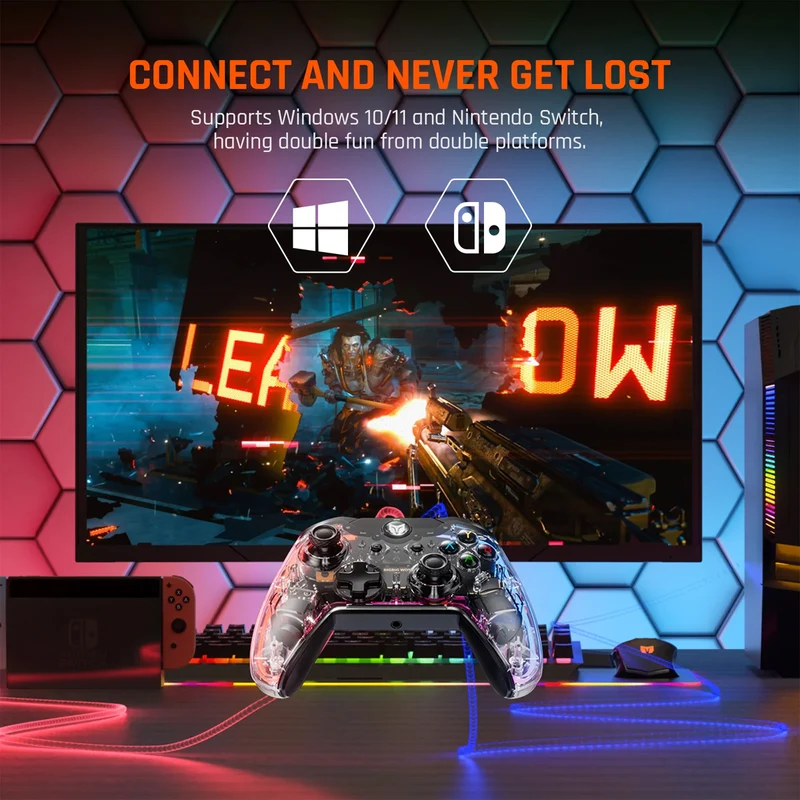 Bigbig Won Rainbow S Wired Gaming Controller For Win 10&11 / Switch