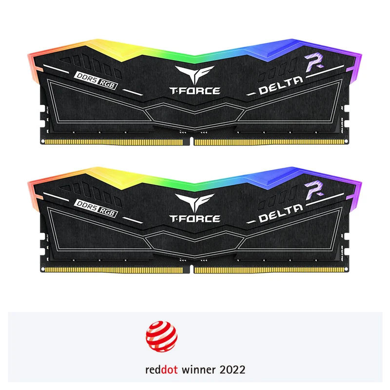 TeamGroup T-Force Delta RGB DDR5 48GB (2x24GB) 8000MHz CL38-49-49-84 1.4V Gaming Desktop Memory (Black) (FF3D548G8000HC38EDC01)