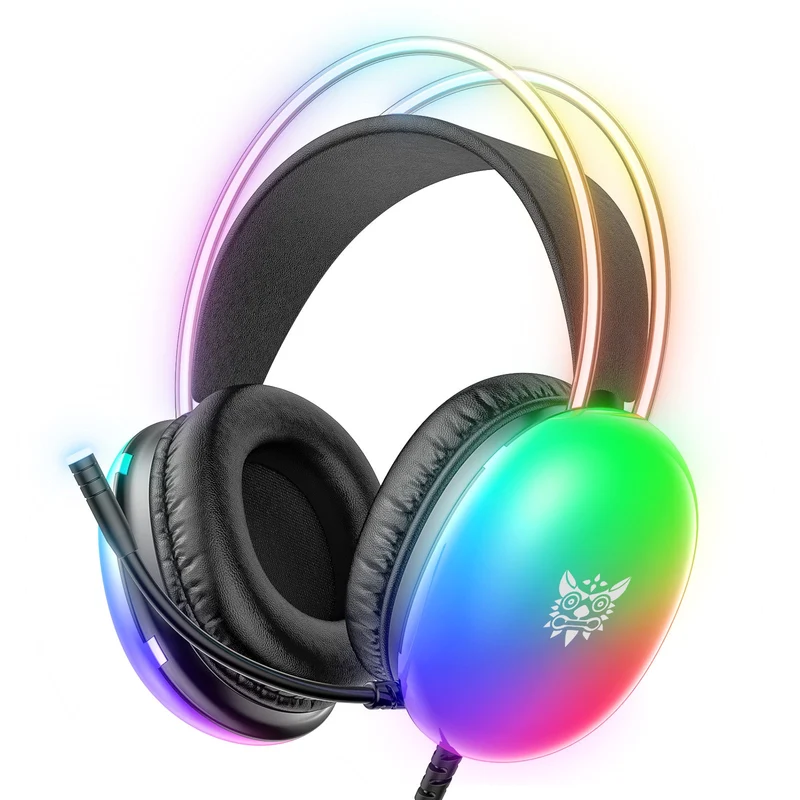 Onikuma X25 RGB Professional Gaming Headset with Noise Cancellation Microphone (Black, White)