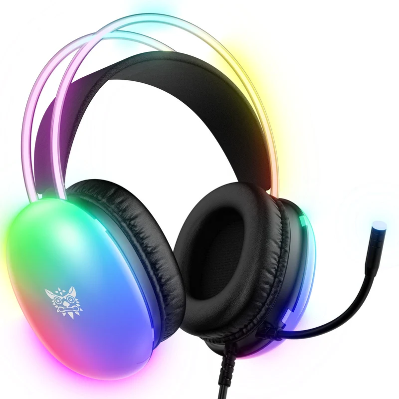 Onikuma X25 RGB Professional Gaming Headset with Noise Cancellation Microphone (Black, White)
