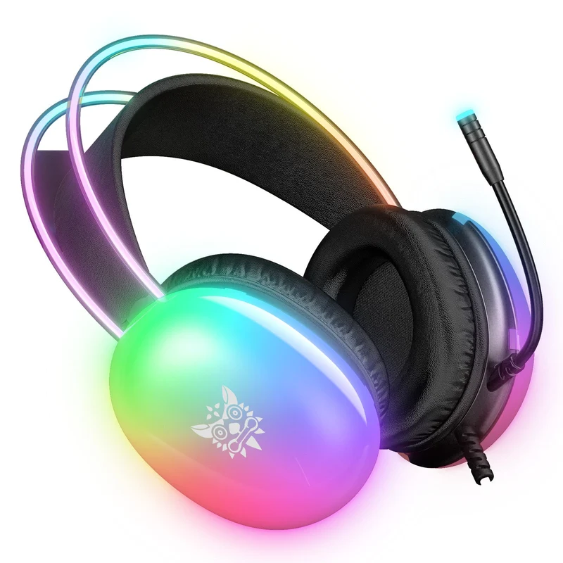 Onikuma X25 RGB Professional Gaming Headset with Noise Cancellation Microphone (Black, White)