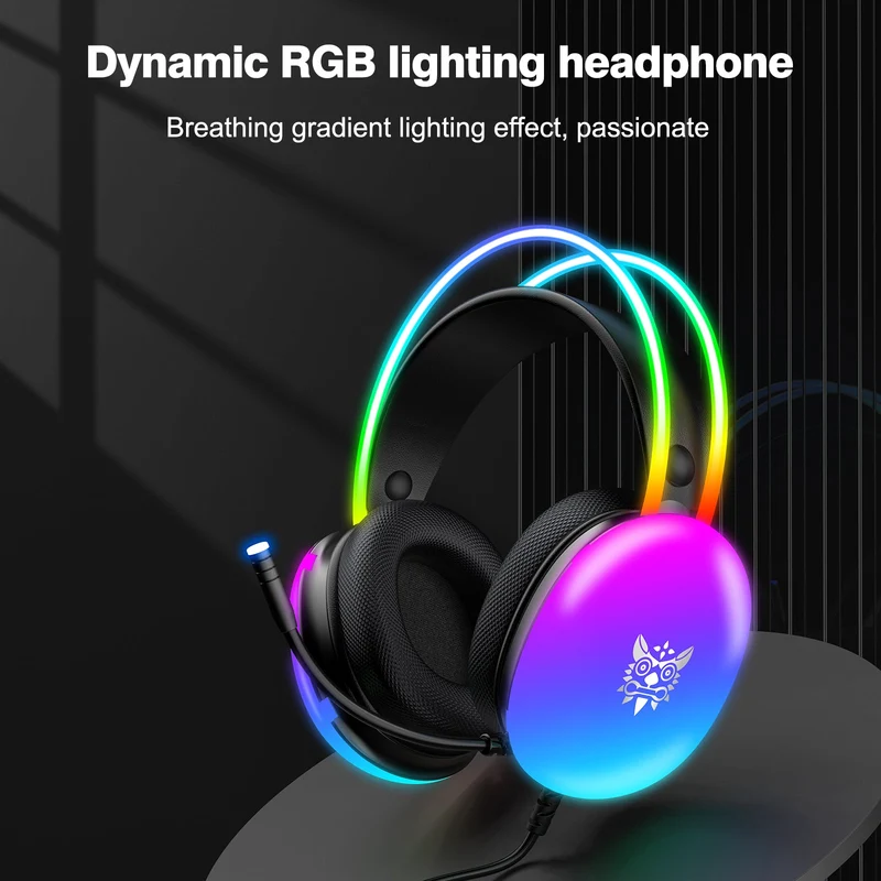 Onikuma X25 RGB Professional Gaming Headset with Noise Cancellation Microphone (Black, White)
