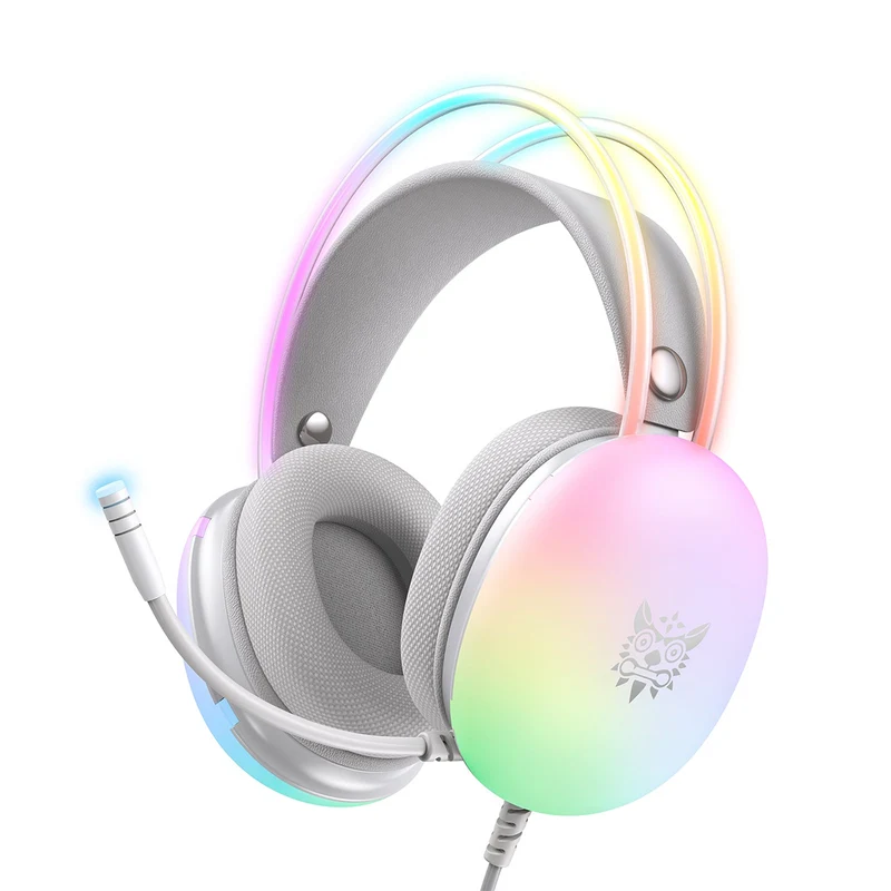 Onikuma X25 RGB Professional Gaming Headset with Noise Cancellation Microphone (Black, White)