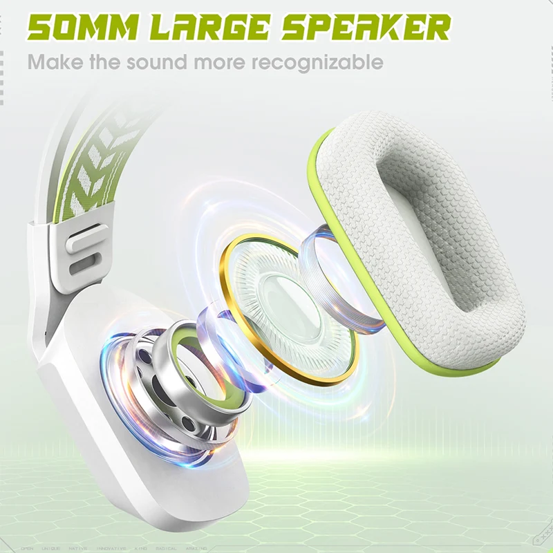 Onikuma X13 RGB Colorful Lighting Wired Gaming Headset with Noise Cancelling Microphone (White)