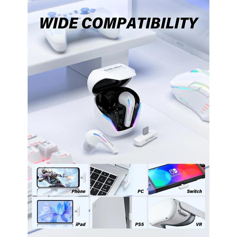 Onikuma T27 Wireless Dual Microphone Noise Reduction (Black, White)