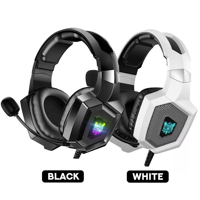 Onikuma K8 Wired Professional Gaming Headset with Noise Cancellation Microphone (Black, White)