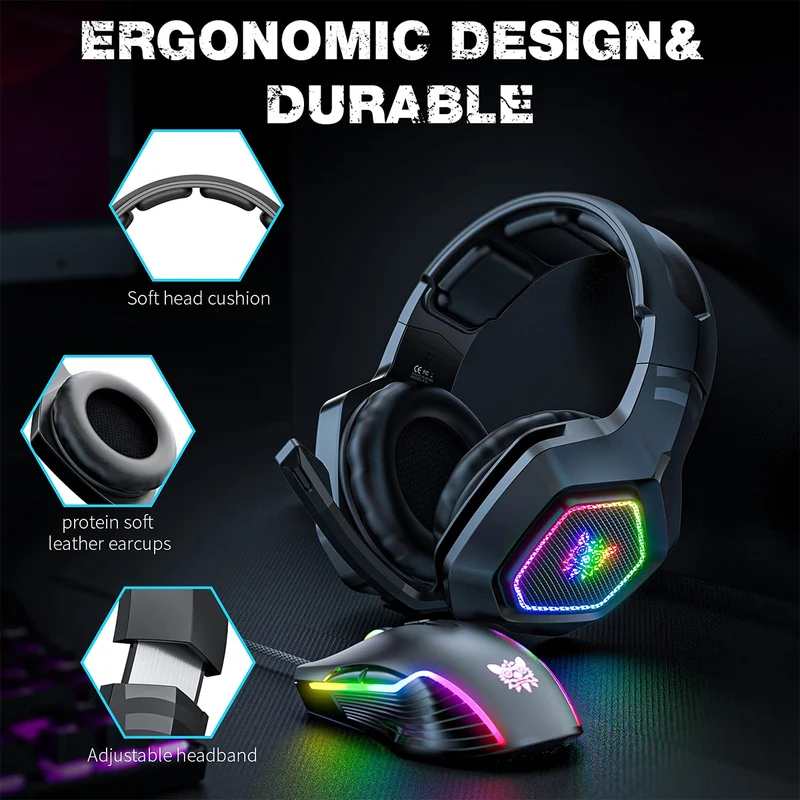 Onikuma K10 RGB 7.1 Wired Gaming Headset (Black)