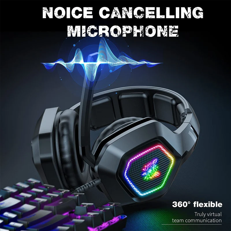Onikuma K10 RGB 7.1 Wired Gaming Headset (Black)
