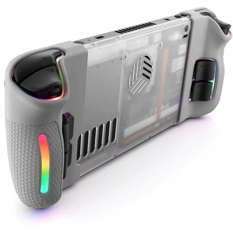 JSAUX RGB & Vents Transparent Back Plate for Steam Deck & Steam Deck OLED (Crystal) (PC0106C)