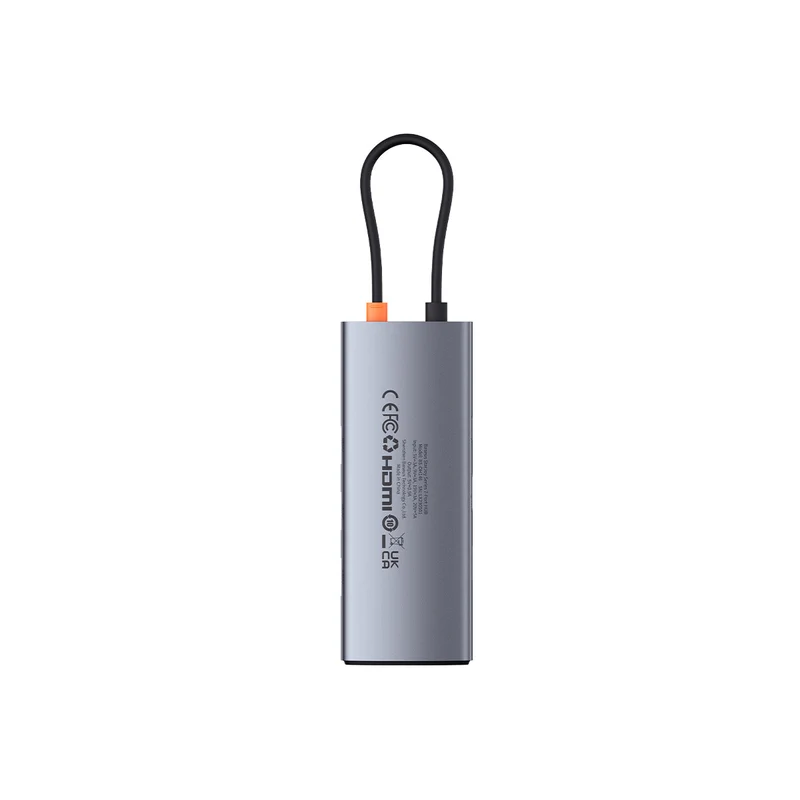 Baseus Metal Gleam Series 7-Port Hub USB-C to HDMI 4K@60Hz + 3xUSB 3.0 + PD + SD/TF (Space Grey) (B00030708811-00)