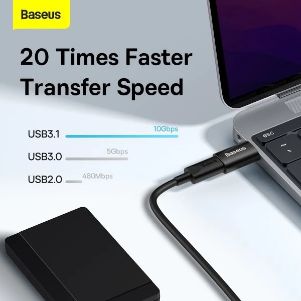 Baseus Ingenuity Series Mini OTG Adapter USB3.1 to Type-C (Black) (ZJJQ000101)