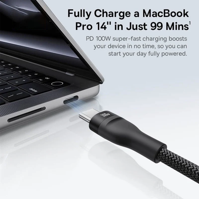 Baseus Flash Series III One-For-Three Fast Charging Cable USB-C to C+C+C 100W 1.5m (Cluster Black) (P10377503111-00)