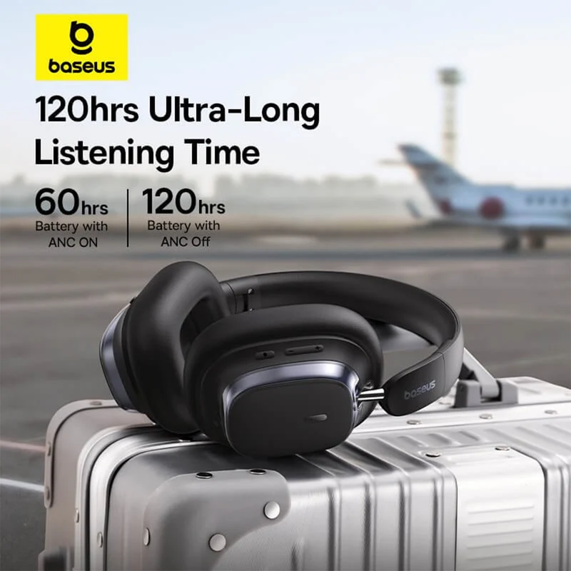 Baseus Bowie H1s Noise-Cancellation Wireless Headphone (Cluster Black, Stellar White)
