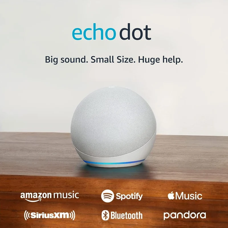 Amazon Echo Dot 5th Gen Smart Speaker With Alexa (Glacier White)