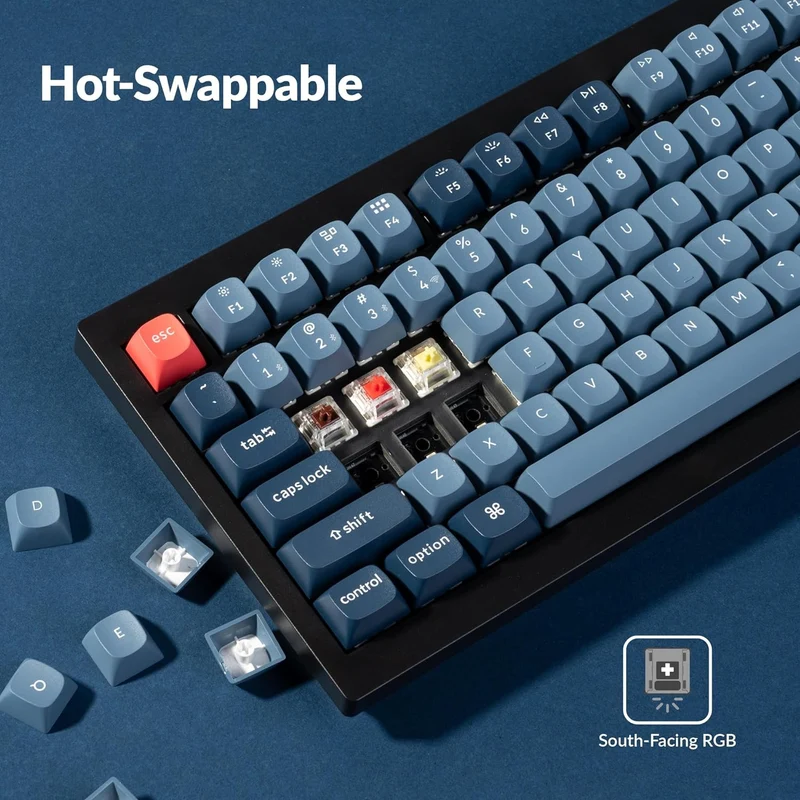 Keychron V1 Max QMK/VIA Fully-Assembled with Knob Hot-Swappable RGB Backlight 75% Wireless Custom Mechanical Keyboard - Carbon Black (Gateron Jupiter Banana Switch, Gateron Jupiter Brown Switch) (V1M-D4, V1M-D3)