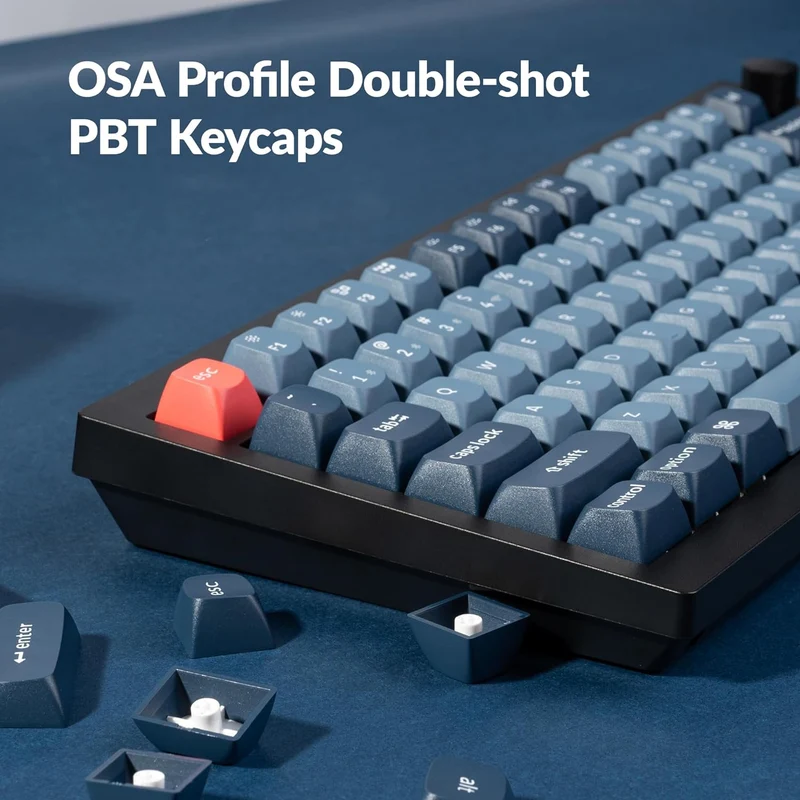 Keychron V1 Max QMK/VIA Fully-Assembled with Knob Hot-Swappable RGB Backlight 75% Wireless Custom Mechanical Keyboard - Carbon Black (Gateron Jupiter Banana Switch, Gateron Jupiter Brown Switch) (V1M-D4, V1M-D3)