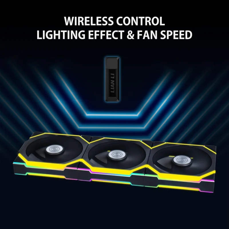 Lian Li Uni Fan SL Wireless 120 ARGB Reverse Blade with L-Wireless Controller - Triple Pack (Black, White)