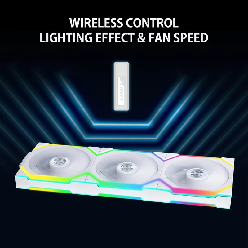Lian Li Uni Fan SL Wireless 120 ARGB Reverse Blade with L-Wireless Controller - Triple Pack (Black, White)
