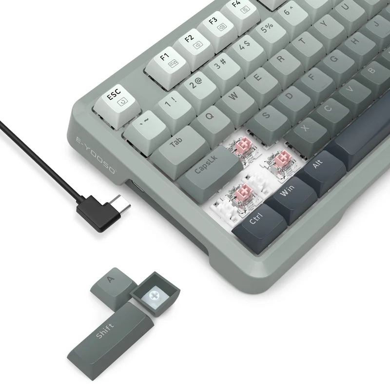 E-Yooso HZ-82 RGB 82-Keys Wired Mechanical Keyboard Gradient Grey (Magnetic Switch)