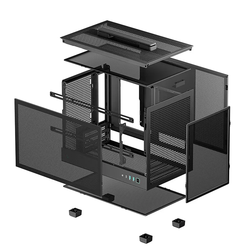 Deepcool CH160 MESH Mini-ITX Ultra Portable High Flow PC Case (Black, White)