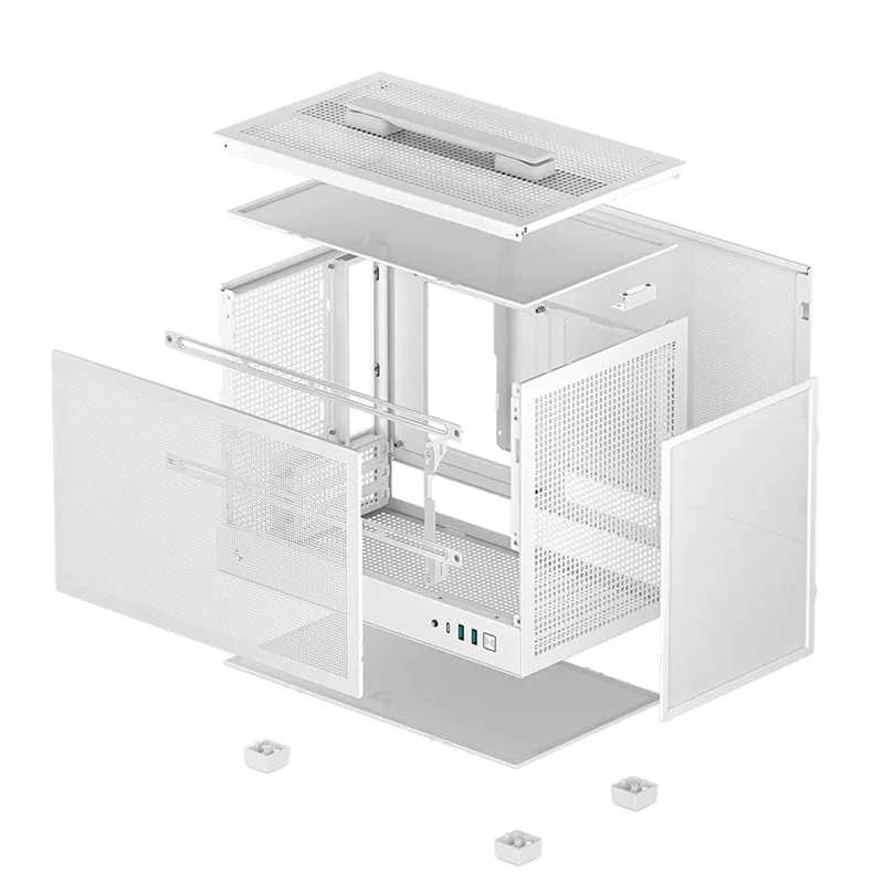 Deepcool CH160 MESH Mini-ITX Ultra Portable High Flow PC Case (Black, White)