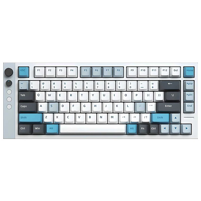 Lamzu Jet75 RGB 82-Keys 32K Scanning Rate 8KHz Polling Rate Hall Effect Aluminum Case Wired Magnetic Gaming Keyboard White/Blue (Gateron Jade Gaming Switch)