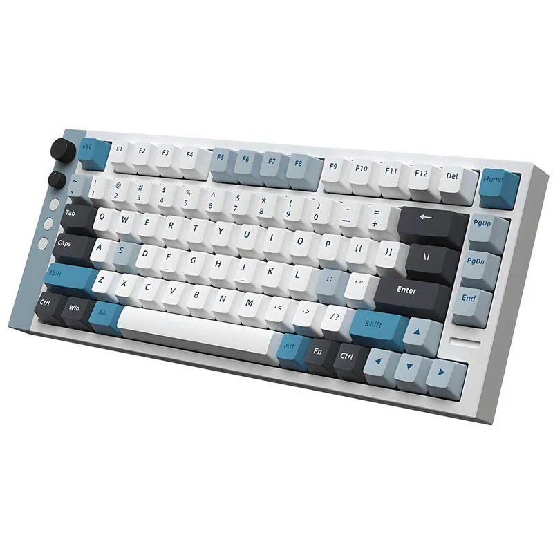 Lamzu Jet75 RGB 82-Keys 32K Scanning Rate 8KHz Polling Rate Hall Effect Aluminum Case Wired Magnetic Gaming Keyboard White/Blue (Gateron Jade Gaming Switch)