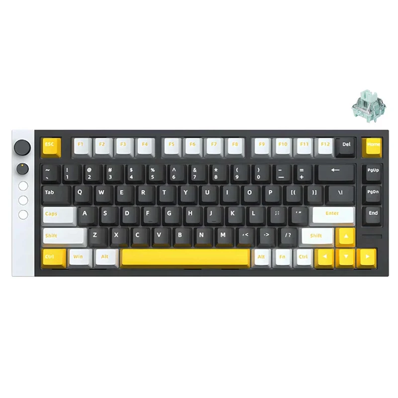 Lamzu Jet75 RGB 82-Keys 32K Scanning Rate 8KHz Polling Rate Hall Effect Aluminum Case Wired Magnetic Gaming Keyboard Black/Yellow (Gateron Jade Gaming Switch)