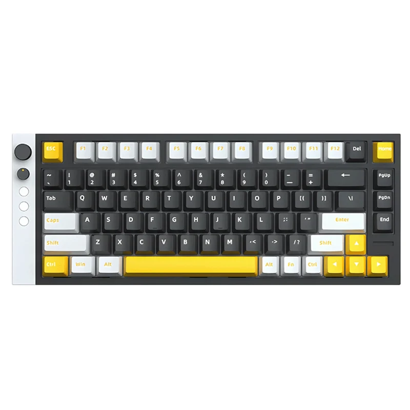 Lamzu Jet75 RGB 82-Keys 32K Scanning Rate 8KHz Polling Rate Hall Effect Aluminum Case Wired Magnetic Gaming Keyboard Black/Yellow (Gateron Jade Gaming Switch)