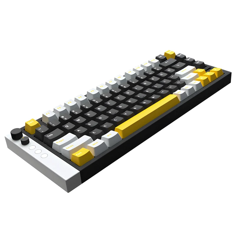 Lamzu Jet75 RGB 82-Keys 32K Scanning Rate 8KHz Polling Rate Hall Effect Aluminum Case Wired Magnetic Gaming Keyboard Black/Yellow (Gateron Jade Gaming Switch)