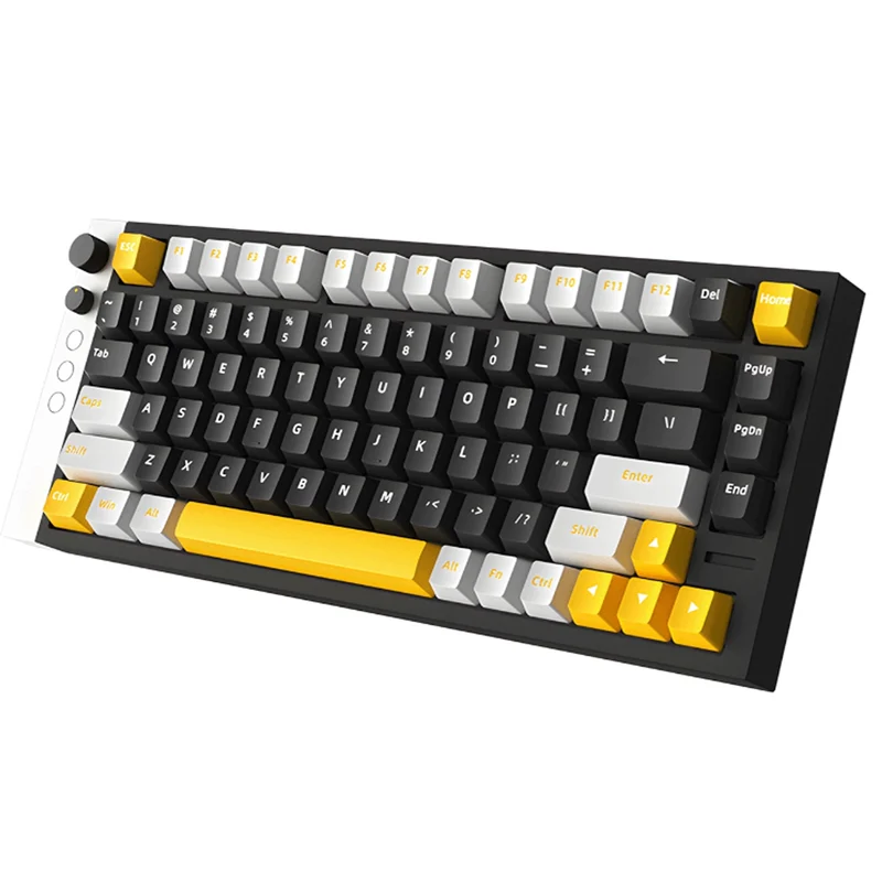 Lamzu Jet75 RGB 82-Keys 32K Scanning Rate 8KHz Polling Rate Hall Effect Aluminum Case Wired Magnetic Gaming Keyboard Black/Yellow (Gateron Jade Gaming Switch)
