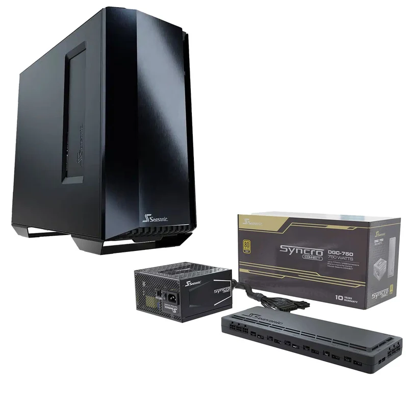 Seasonic Syncro Q704 Aluminum Mid Tower PC Case + DGC-750 750W 80+ Gold Power Supply (SSR-750FA2)