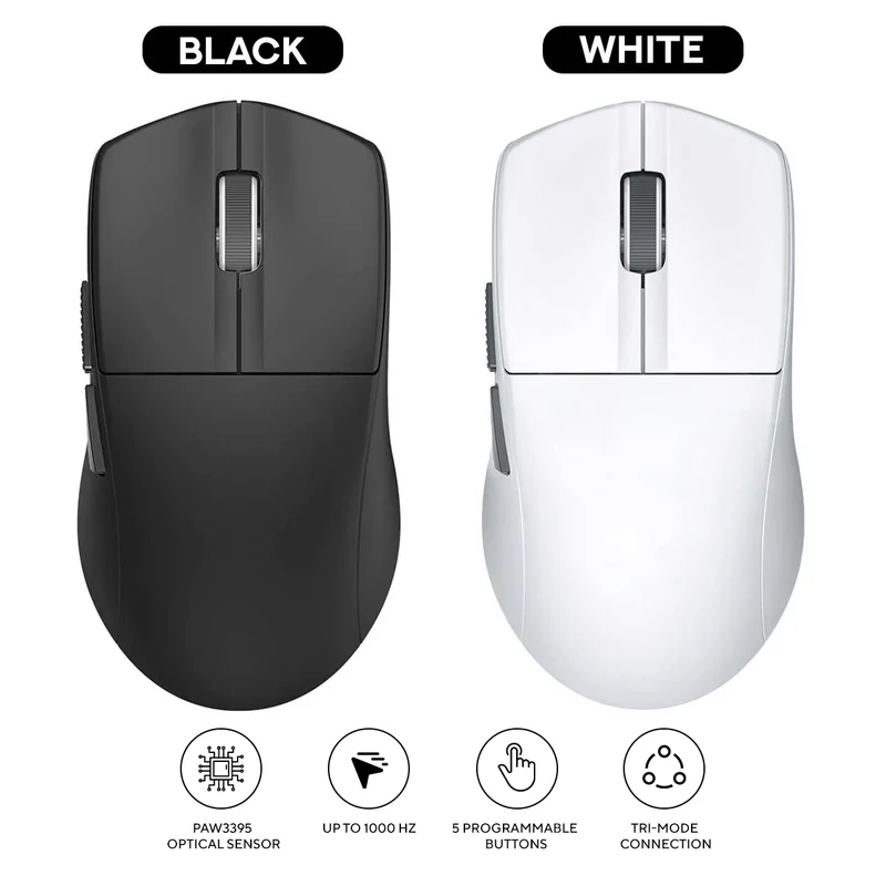 E-Yooso X-44 Lite Lightweight Wireless Gaming Mouse (Black, White)