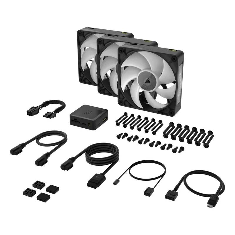 Corsair iCUE Link RX120 MAX RGB 120mm PWM Thick Fans Starter Kit - Triple Pack (Black) (CO-9051034-WW)