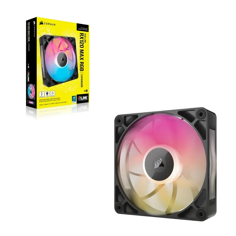 Corsair iCUE Link RX120 MAX RGB 120mm PWM Thick Fan Expansion - Single Pack (Black) (CO-9051033-WW)