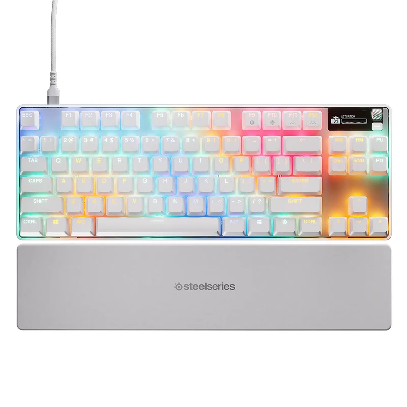 SteelSeries Apex Pro TKL Gen 3 Adjustable Switch Wired Mechanical Gaming Keyboard (Omnipoint 3.0 Switches) (White) (64898)