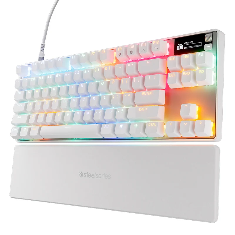 SteelSeries Apex Pro TKL Gen 3 Adjustable Switch Wired Mechanical Gaming Keyboard (Omnipoint 3.0 Switches) (White) (64898)