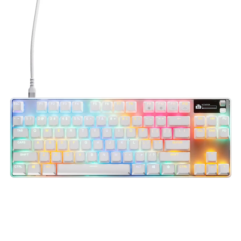 SteelSeries Apex Pro TKL Gen 3 Adjustable Switch Wired Mechanical Gaming Keyboard (Omnipoint 3.0 Switches) (White) (64898)