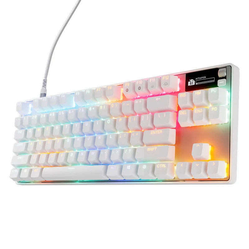 SteelSeries Apex Pro TKL Gen 3 Adjustable Switch Wired Mechanical Gaming Keyboard (Omnipoint 3.0 Switches) (White) (64898)