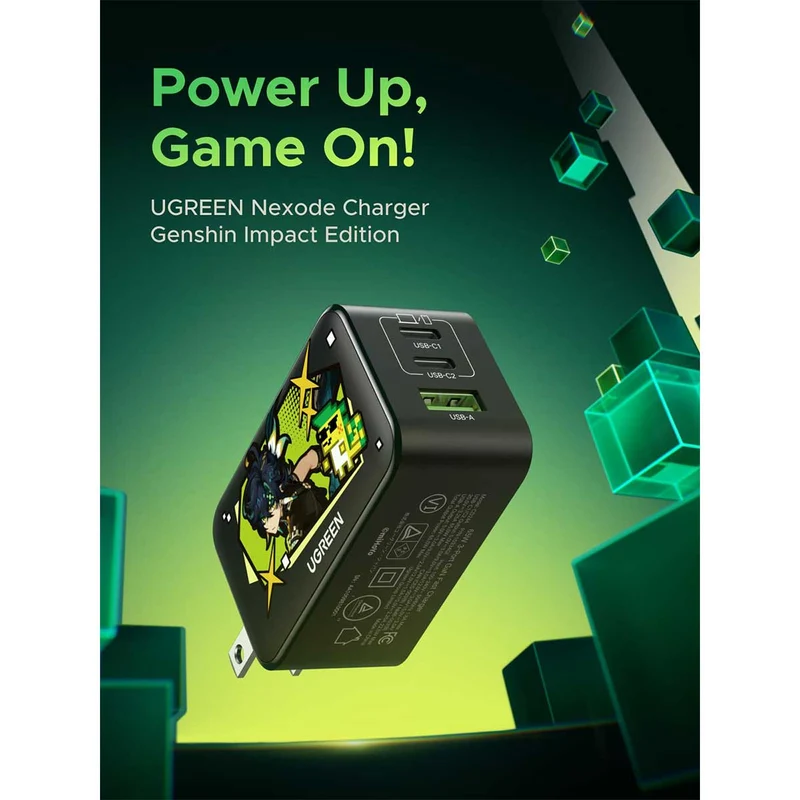 Ugreen Nexode 3-Port 2xUSB-C + 1xUSB-A 65W Gan Fast Charger Genshin Impact Ed. (CD244/10334GI)