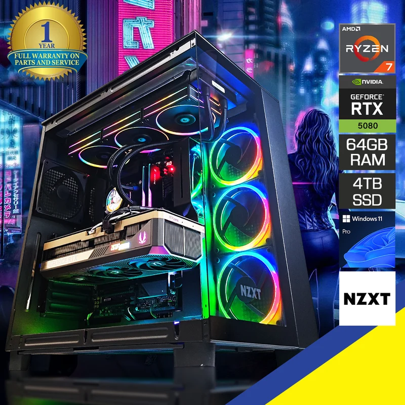 Ultra H9 Elite Premium Black Desktop Gaming PC | AMD Ryzen 7 9800X3D | 64GB RAM | 4TB SSD | RTX 5080 | Windows 11 Pro