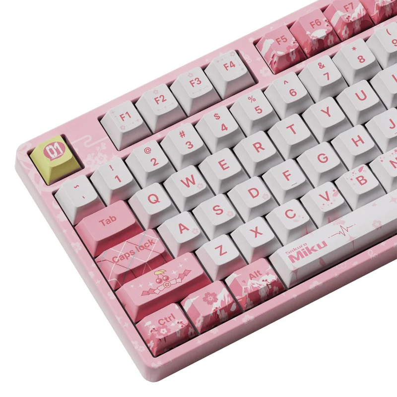 Akko Sakura Miku 5108B Plus Multi-Mode RGB Hot-Swappable Mechanical Keyboard (Akko Creamy Cyan Switch, Akko V3 Piano Pro Switch)