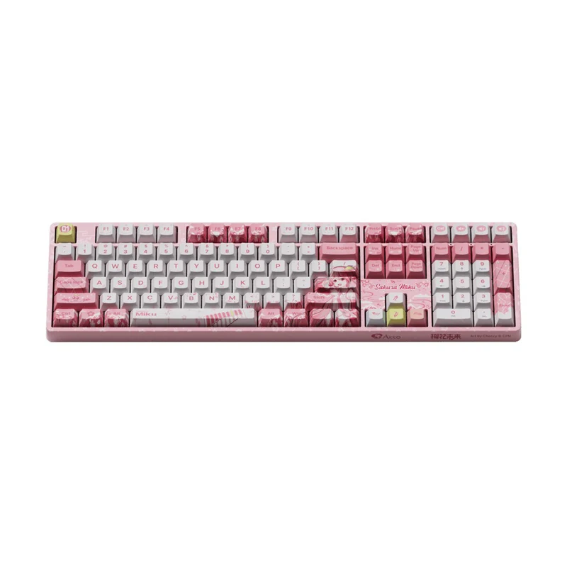 Akko Sakura Miku 5108B Plus Multi-Mode RGB Hot-Swappable Mechanical Keyboard (Akko Creamy Cyan Switch, Akko V3 Piano Pro Switch)